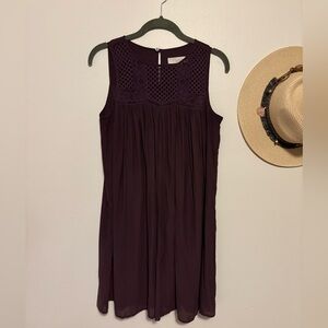 LOFT Deep Purple Sleeveless Mini Dress